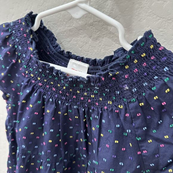 Hanna Andersson Navy Blue Rainbow Polka Dot Short Sleeve Shirt - Picture 2 of 6